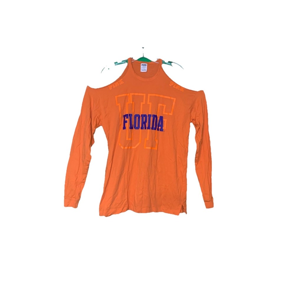 Victoria's Secret Pink University Of Florida Top Large Orange Blue 5th & Ocean